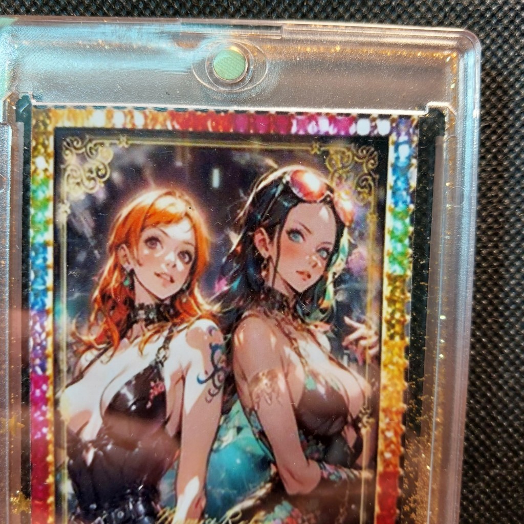 Thẻ 2 nữ Nami và Robin trang phục áo dài đen trong One Piece 2098 Nf3 1-5