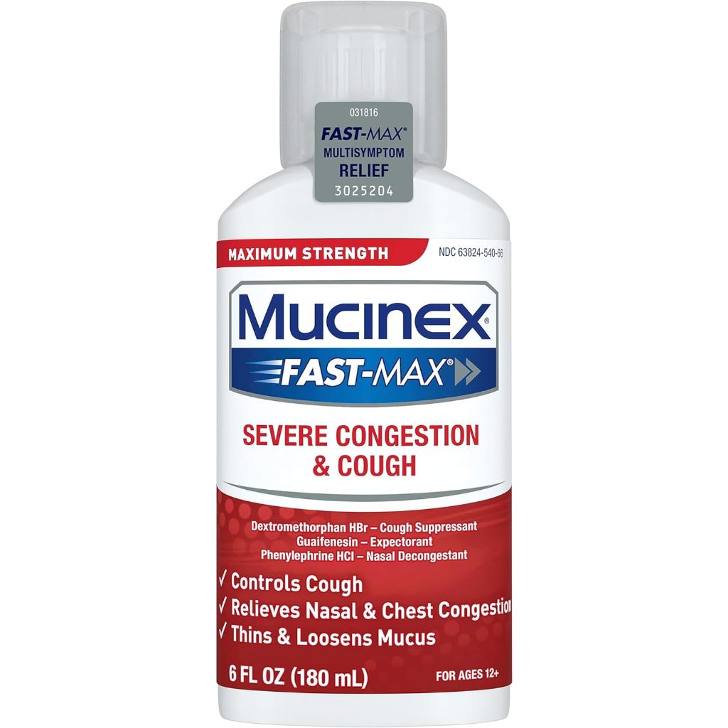 [DATE 1/2025] Chai Siro Mucinex Fast-Max Severe Congestion &amp; Cough 180ML ( Giống Dayquil Nyquil )