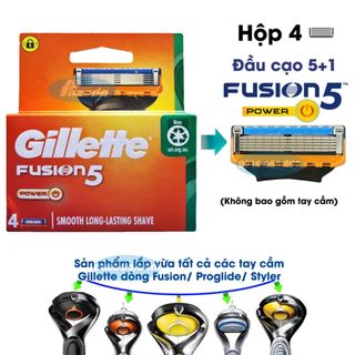 Hộp 4 lưỡi dao cạo râu Gillette Fusion5 Power