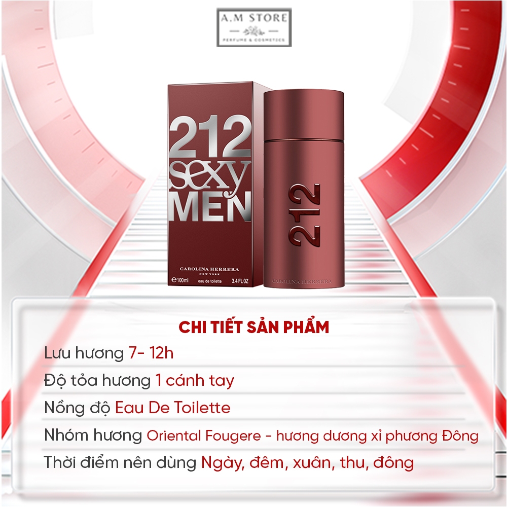 Nước Hoa Carolina Herrera 212 Sexy Men 100ml - Hương Thơm Nam tính, Tươi Mát
