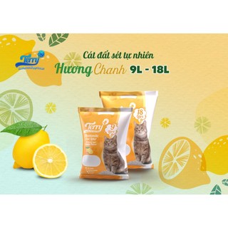 Cát đất sét vệ sinh cho mèo mùi chanh terry bentonite cat litter 9L lemon sản xuất tại trung quốc