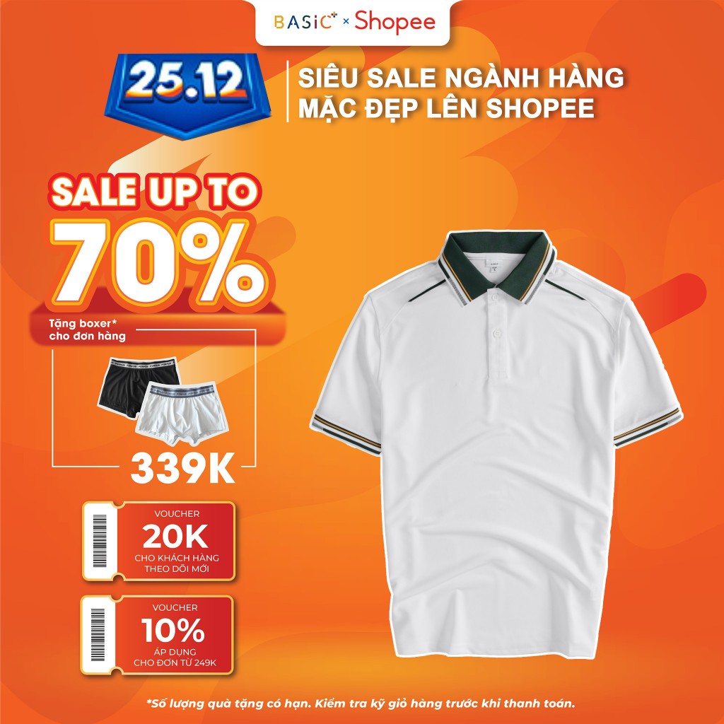 Áo POLO BASICPLUS vải POLY COOLMAX Siêu thông thoáng, thấm hút tốt và nhanh khô A02-131