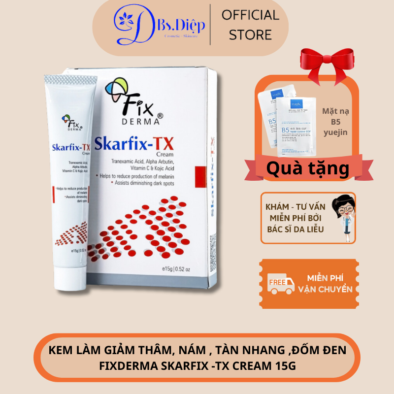 Fixderma Skarfix-Tx Cream 15G - Kem Giảm Thâm, Nám, Tàn Nhang, Đốm Đen