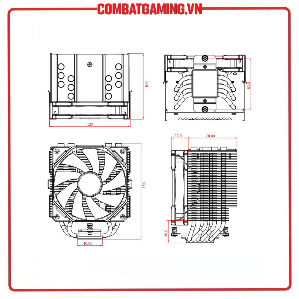 Tản Nhiệt Khí ID-COOLING SE-226-XT Black  Hàng Chính Hãng