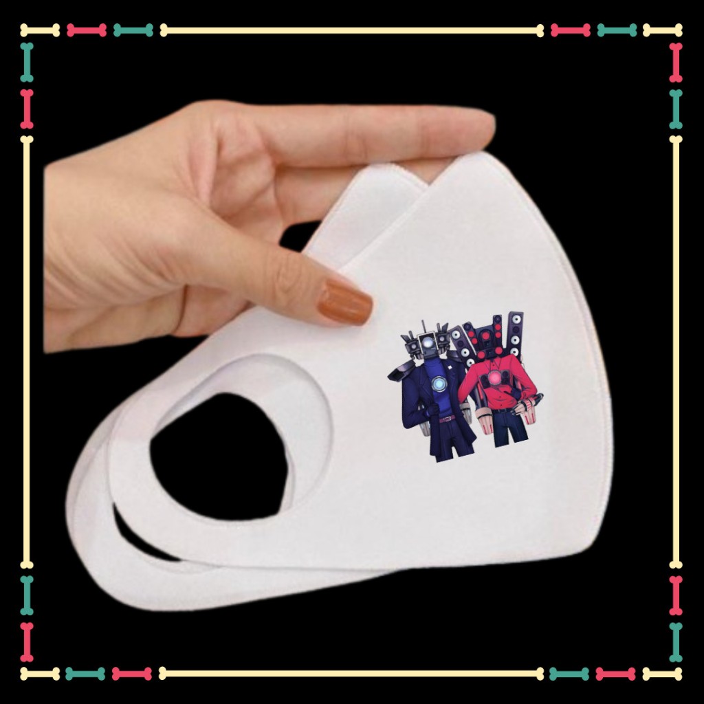 Khẩu trang vải bé trai bé gái in hình Skibidi Toilet ,Catnap, Cameraman Titan Speakerman Titan TV man trẻ em yêu thích