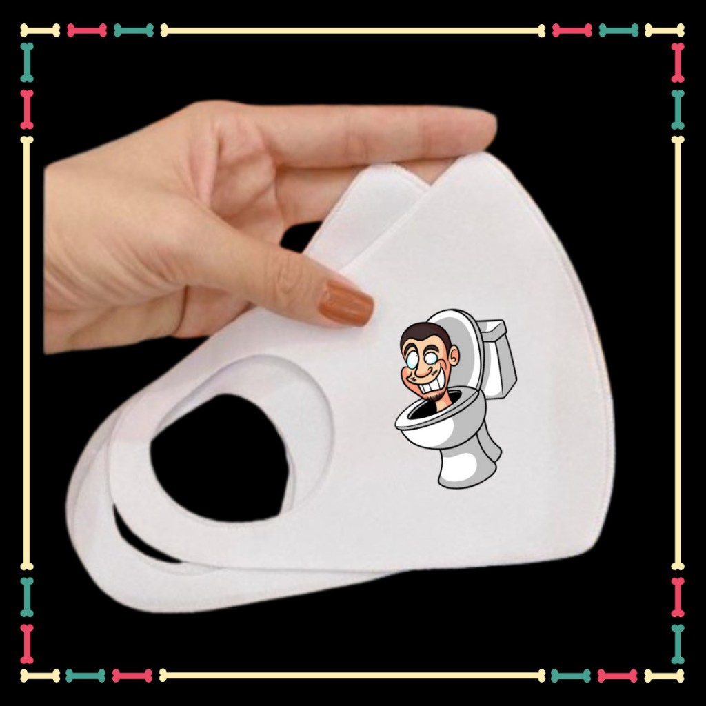 Khẩu trang vải bé trai bé gái in hình Skibidi Toilet ,Catnap, Cameraman Titan Speakerman Titan TV man trẻ em yêu thích