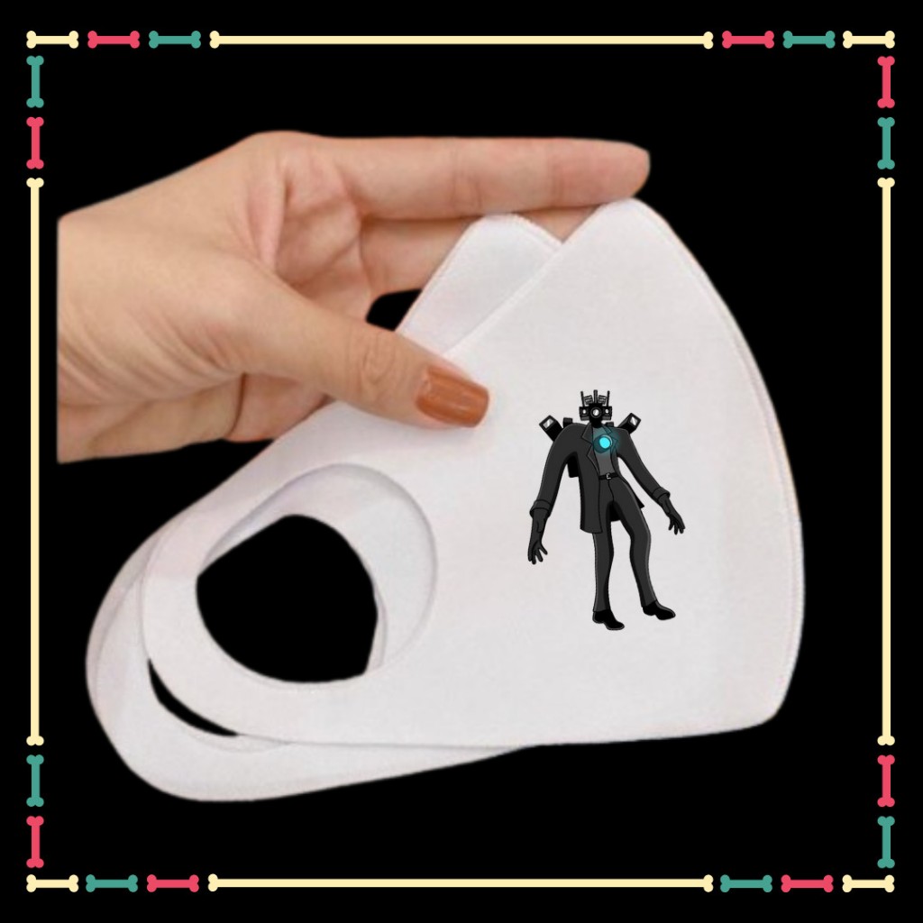 Khẩu trang vải bé trai bé gái in hình Skibidi Toilet ,Catnap, Cameraman Titan Speakerman Titan TV man trẻ em yêu thích