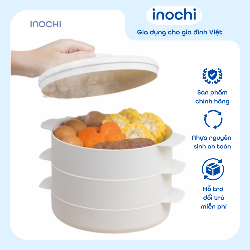 Bộ xửng hấp Yoko 1 ngăn, 2 ngăn Bộ sản phẩm gồm nắp, thân 2 cái và ngăn chứ nước - Kh
