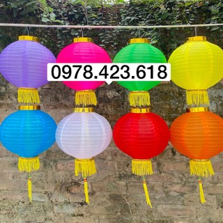 Đèn Lồng Vải Có TUA RUA chống nước Trang trí Tết - đèn lồng Tết nhà hàng, cà phê, phố, Đền Chùa, khu du lịch [20cm]