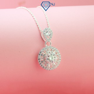  Dây chuyền nữ kim cương Moissanite 7ly kiểm định GRA mặt tròn đính đá sang trọng tinh tế DCNM0020 - Trang Sức  TNJ 