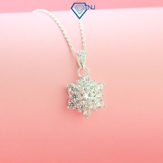  Dây chuyền nữ kim cương Moissanite 7ly kiểm định GRA mặt bông tuyết sang trọng lấp lánh DCNM0023 - Trang Sức TNJ 