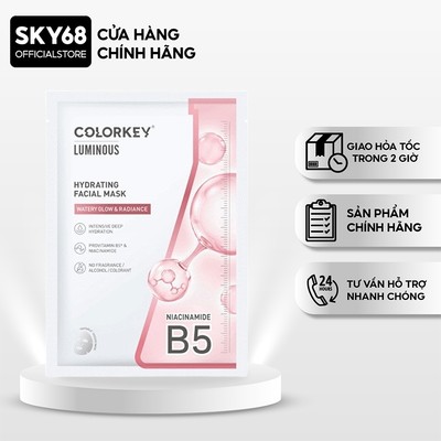 Mặt Nạ Dưỡng Ẩm Trắng Da Colorkey Luminous Hydrating Facial Mask 25ml - HỒNG