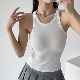 CÓ MÚT Áo ba lỗ thun gân dày dặn croptop phom dài basic BS79