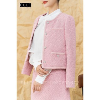 Áo dạ tweed lửng hàng thiết kế