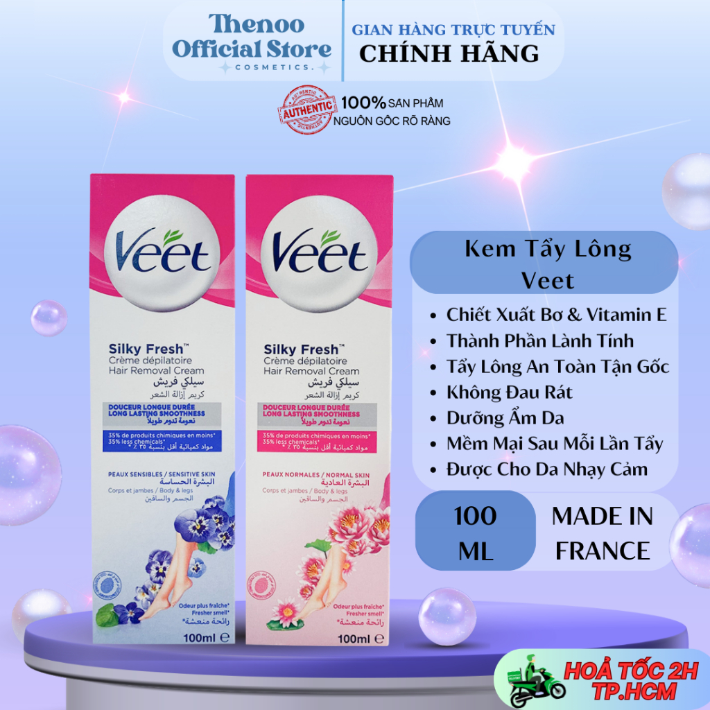 Kem Tẩy Lông Veet 100ml Pháp Dành Cho Da Thường và Da Nhạy Cảm