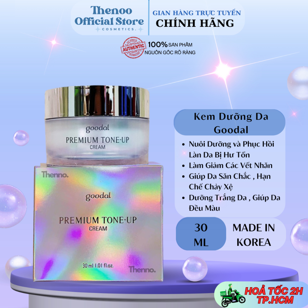 Kem Dưỡng Trắng Da Ốc Sên Goodal Premium Snail Tone Up Cream 30ml Hàn Quốc