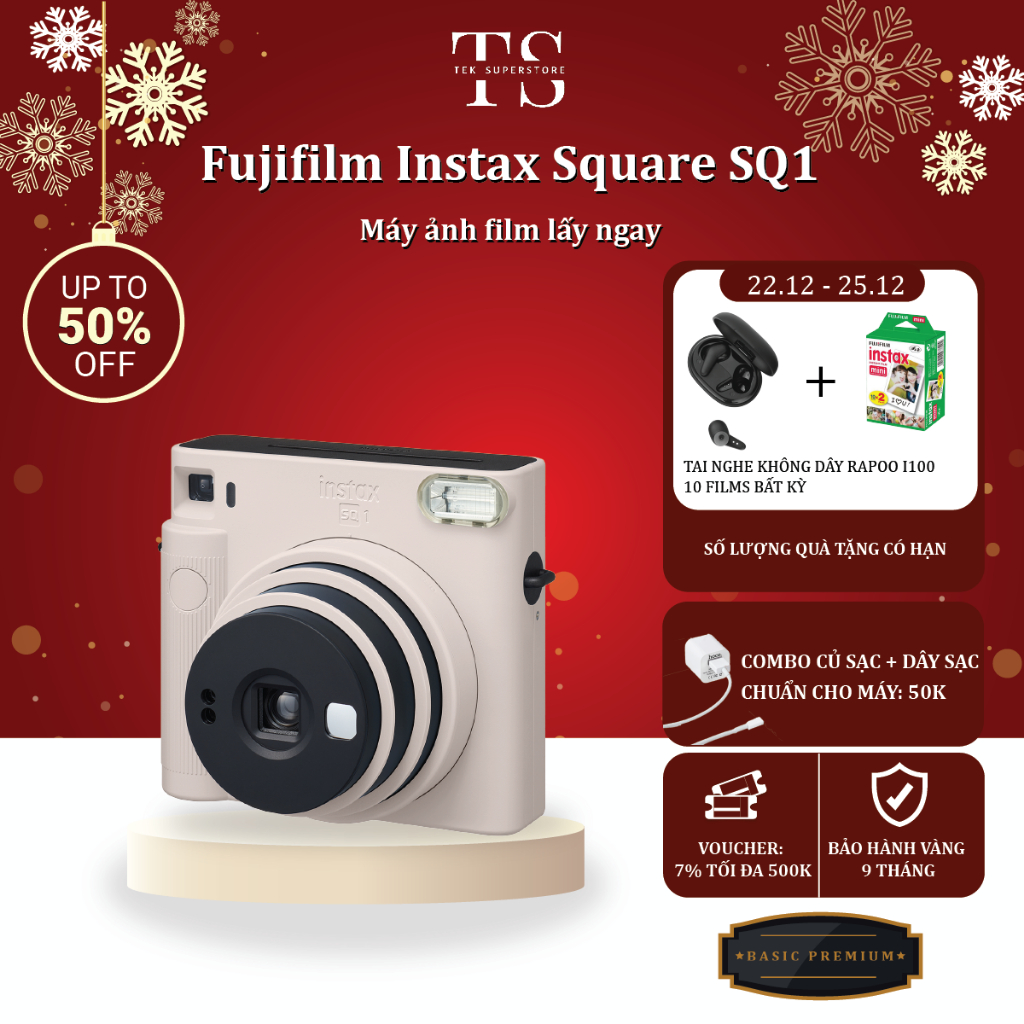 Fujifilm Instax Square SQ1 - Máy chụp ảnh lấy ngay - Khung hình vuông độc đáo