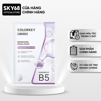 Mặt Nạ Dưỡng Ẩm Giảm Mụn Colorkey Luminous Nourishing Facial Mask 25ml - TÍM