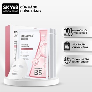  Hộp 10 Mặt Nạ Dưỡng Ẩm Trắng Da Colorkey Luminous Hydrating Facial Mask 25mlx10 - HỒNG 
