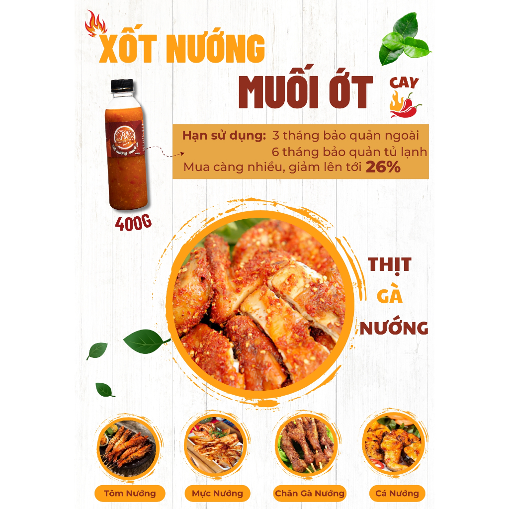 Combo 2 chai Sốt Ướp Thịt Nướng Vị Muối Ớt Bếp Xuyên Việt 400G, Sốt Ướp Thịt, Hải Sản Tiện Lợi.