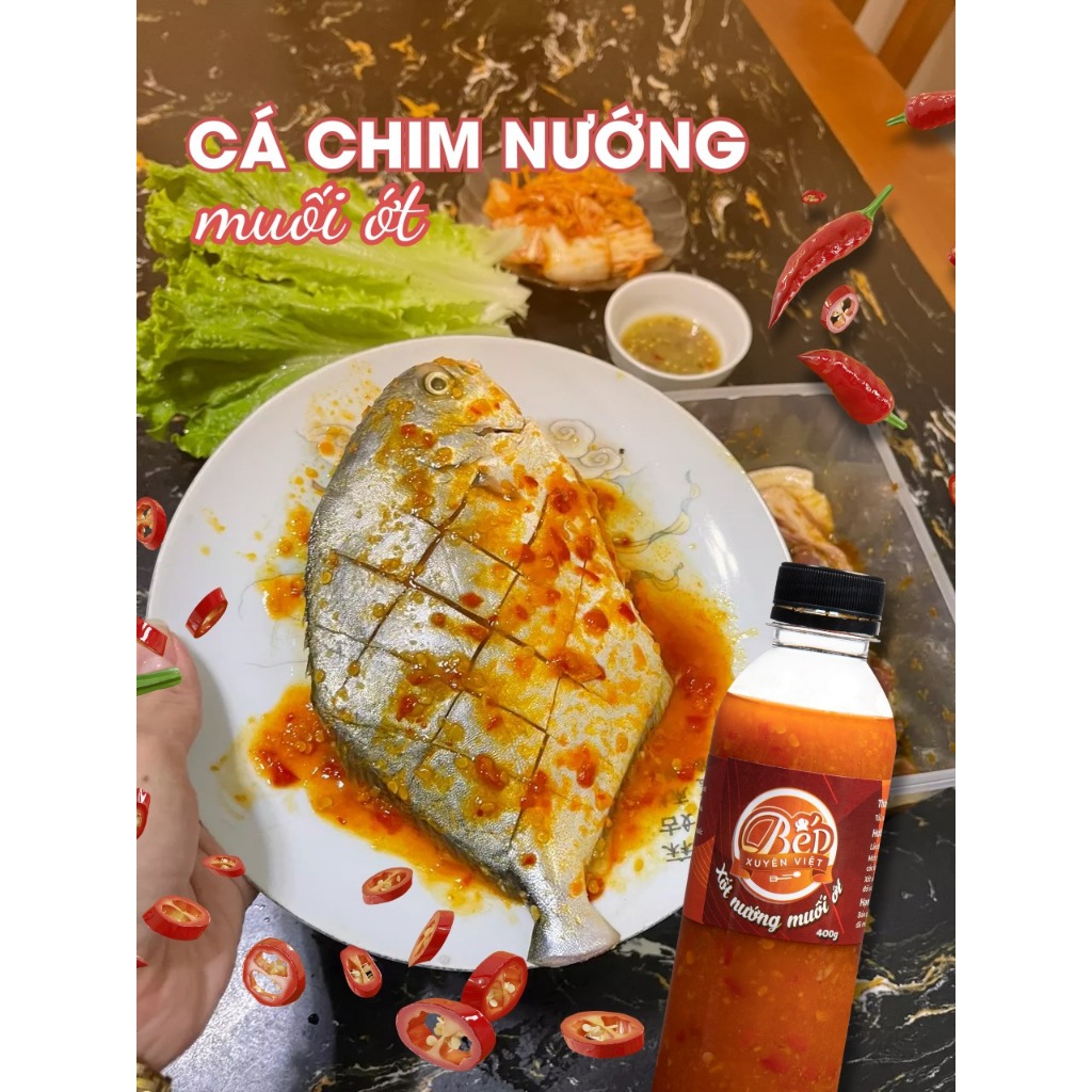 Combo 2 chai Sốt Ướp Thịt Nướng Vị Muối Ớt Bếp Xuyên Việt 400G, Sốt Ướp Thịt, Hải Sản Tiện Lợi.