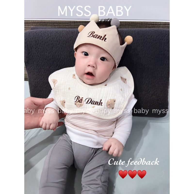 Vương miện thêu tên bé theo yêu cầu MYSS BABY