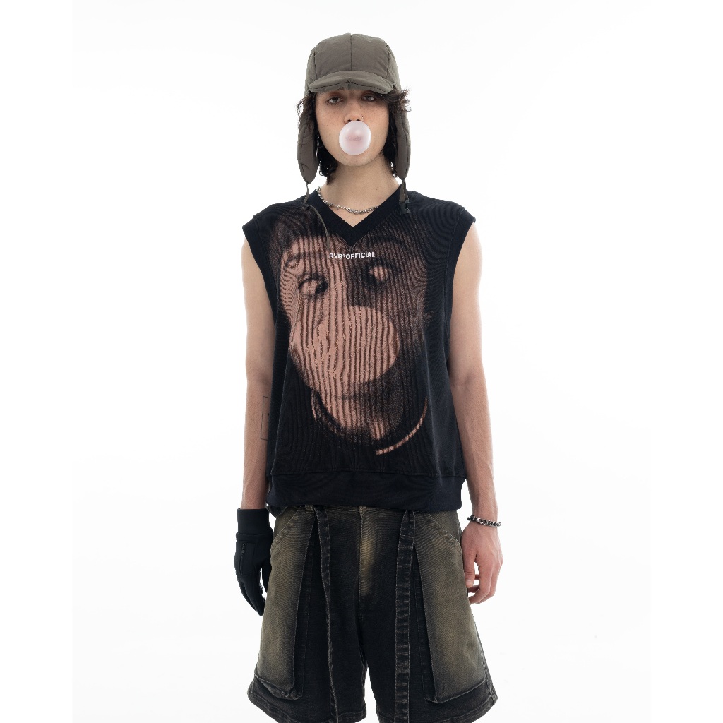 Áo TankTop RVB Chewing Gum Black / Brown