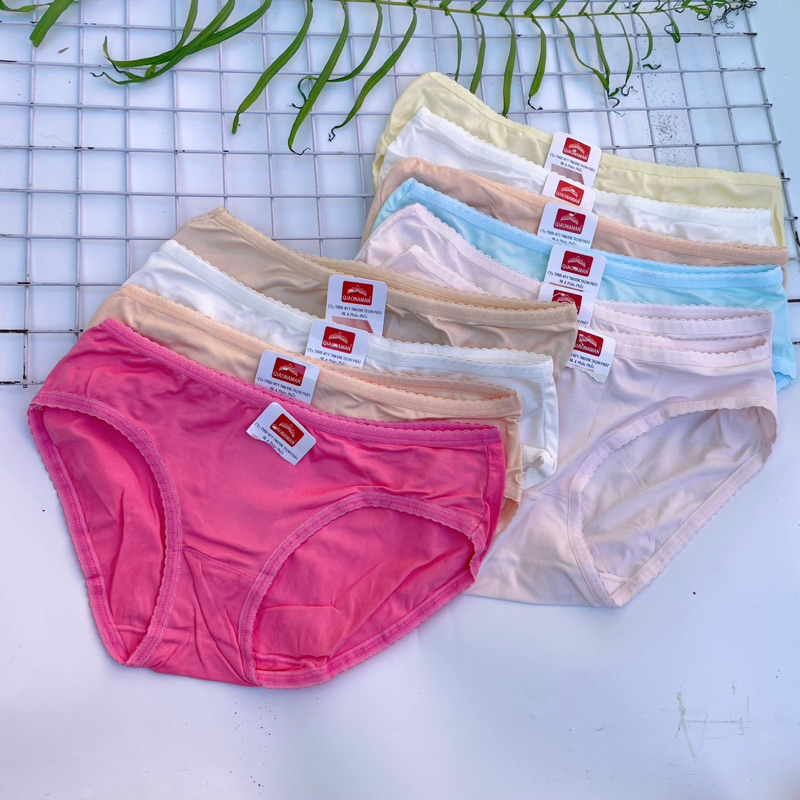 Sét 10 quần chip nữ cotton thái có dãn 4 chiều mặt rất bền size 40-65kg