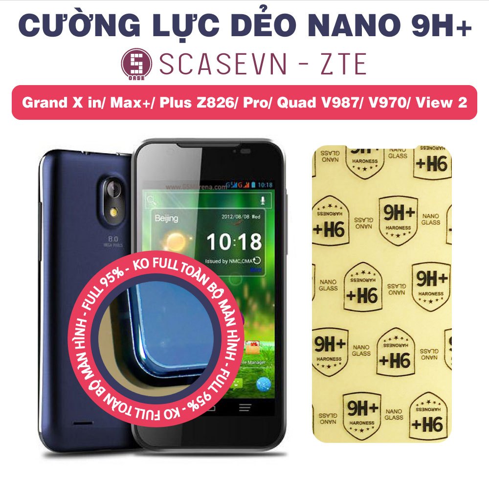 Cường Lực Dẻo Nano Trong Suốt ZTE Grand X in/ Max+/ Plus Z826/ Pro/ Quad V987/ V970/ View 2