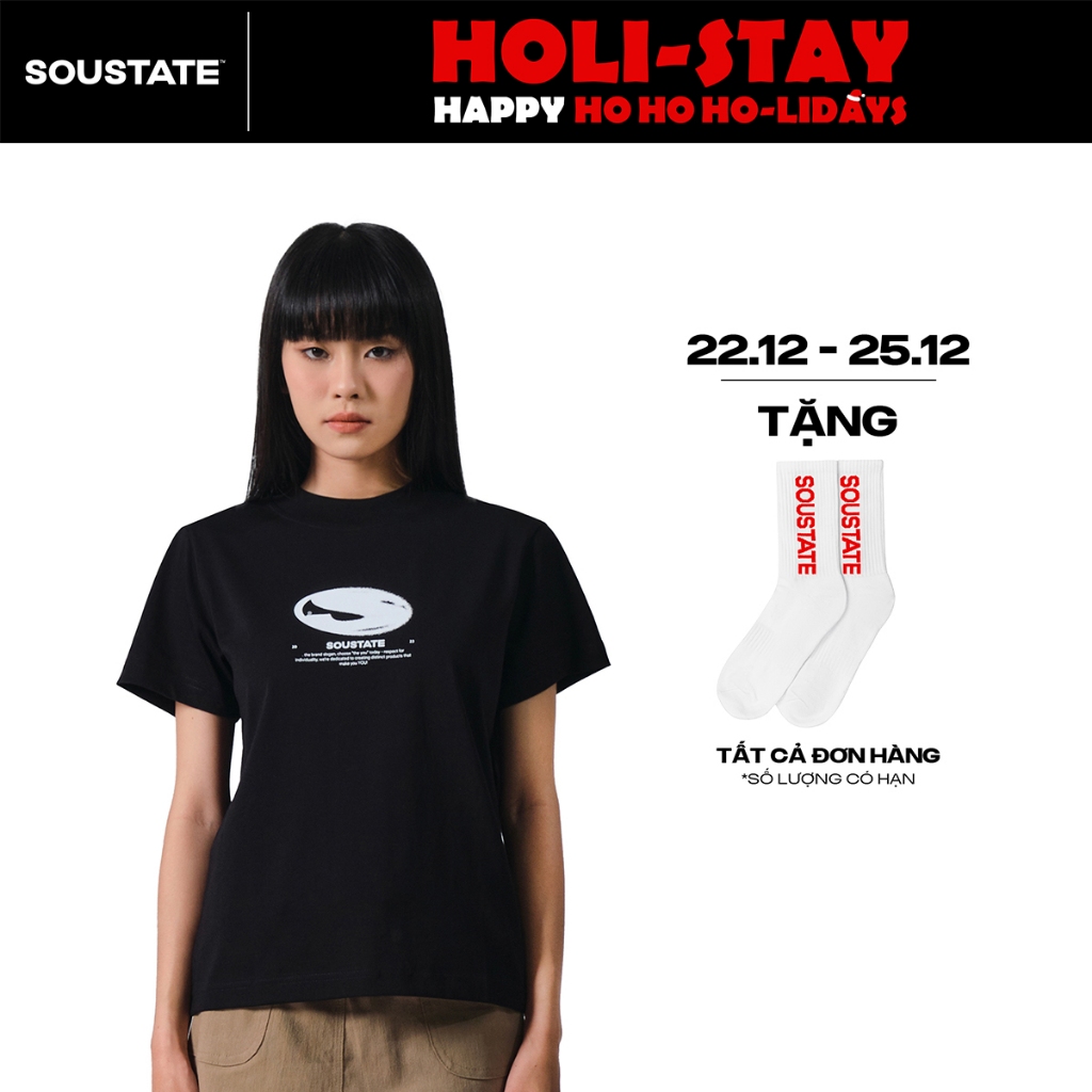 Áo Thun Babytee SOUSTATE Branded Line (Đen)