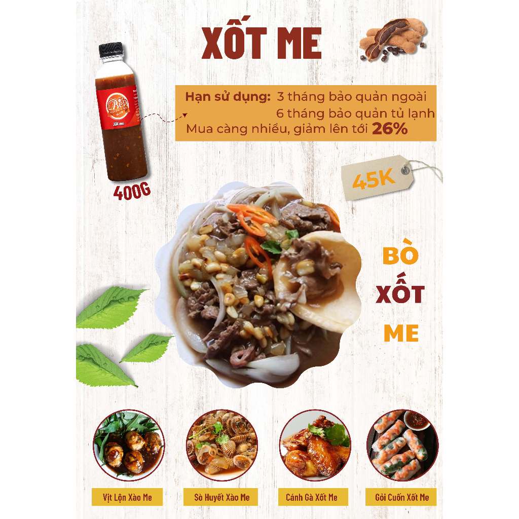 Sốt me chua ngọt dùng cho các món nấu me, chấm me tiện lợi Bếp Xuyên Việt 400g, cho hương vị hoàn hảo.