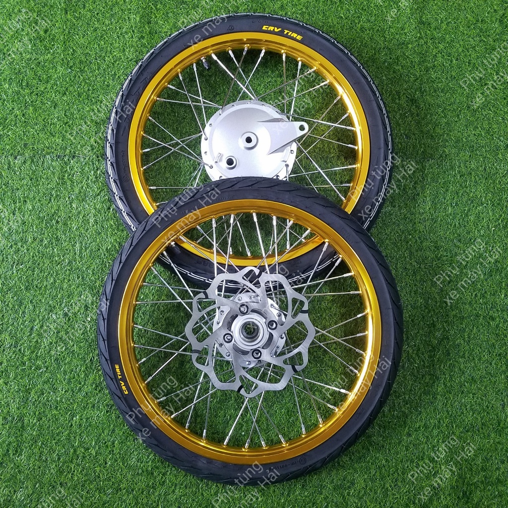 Bánh Căm SIRIUS JUPITER EXCITER Nhỏ,Đùm Bạc Căm Mạ CROM Niềng Nhôm Thái Kèm Vỏ Ruột HTH88 MSP 0235