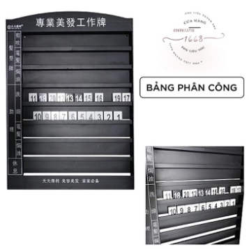 Bảng chạy số, bảng xếp số cho nhân viên salon, bảng phân công làm việc dành cho các salon tóc (gồm 1 bảng +1 bộ số
