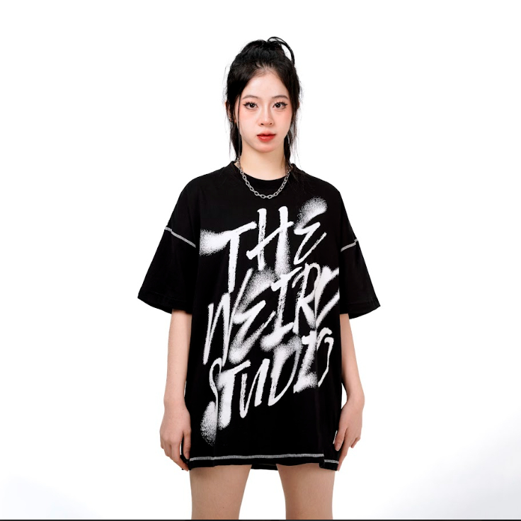LOCAL BRAND Áo thun The Weird Phong Cách Unisex Form Rộng ATK821