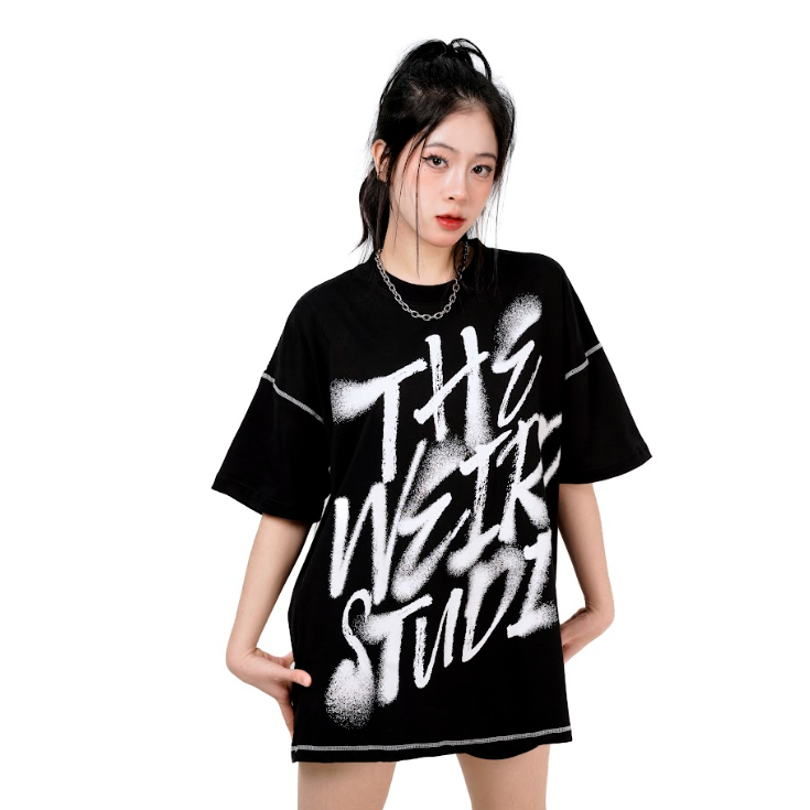 LOCAL BRAND Áo thun The Weird Phong Cách Unisex Form Rộng ATK821