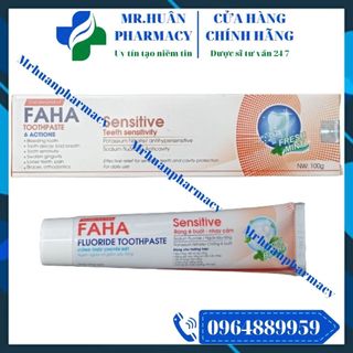 Kem đánh răng chống ê buốt faha sensitive 100g - dùng trong chảy máu chân răng, sâu răng, hôi miệng