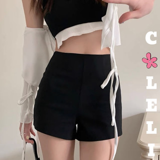 Quần đùi nữ cạp cao dây kéo lưng chất umi hàn short dance