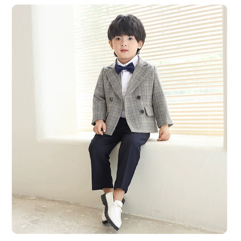 Set vest dạ cho bé trai size 90