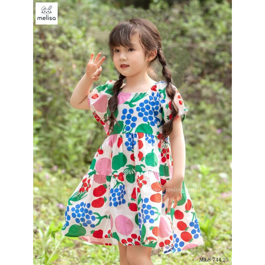váy bé gái Melisa size đại từ 10kg tới 45kg tặng dây cột tóc xinh xắn