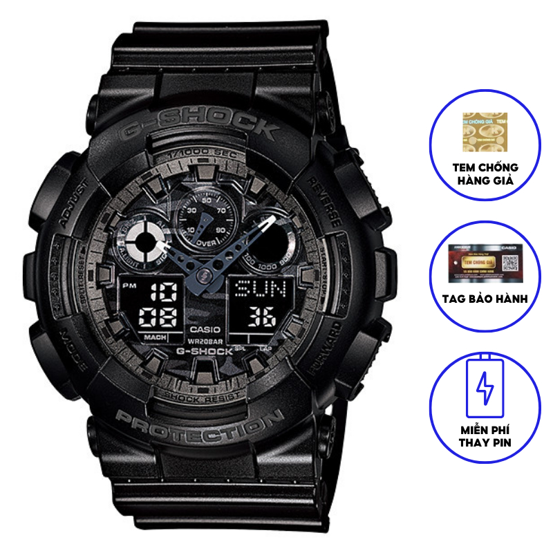 Đồng Hồ Casio Nam Dây Nhựa GSHOCK GA-100CF-1ADR Chính Hãng