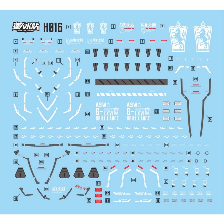 Đề can - Decal nước cho mô hình lắp ráp HG Kimaris Vidar