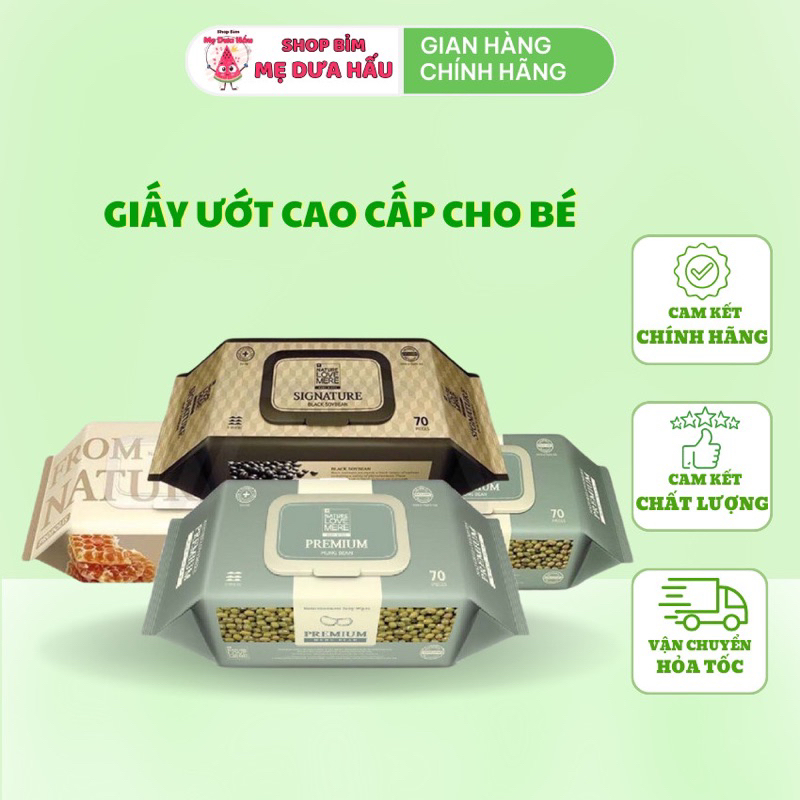 GIẤY ƯỚT NATURE LOVE MERE/MOMORABBIT/NATURAL BLOSSOM/RICO CAO CẤP CHO BÉ