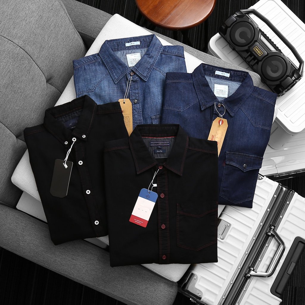 Áo Sơmi Tay Dài/Tay Ngắn Hai Túi Nhiều Màu NB01