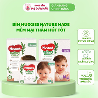 CHÍNH HÃNG Bỉm dán quần HUGGIES Platinum Nature Made NB60 S82 M64 L54 XL44