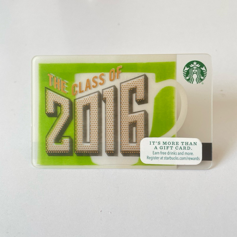 2819D THẺ STARBUCKS NHỰA US NHÁM THE CLASS OF 2016 (thẻ đã sử dụng, dùng để sưu tầm)
