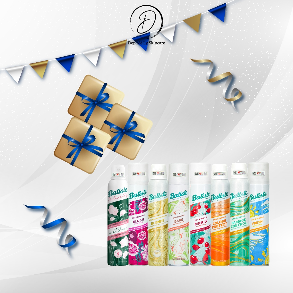 Dầu gội khô Batiste Dry Shampoo 200ml cao cấp đủ mùi hương, xịt phồng tóc không để lại vệ trắng – Đẹp Mê Ly