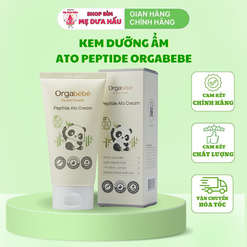 KEM DƯỠNG ẨM ATO PEPTIDE ORGABEBE LÀNH TÍNH CHỐNG HĂM MẨN CHO BÉ