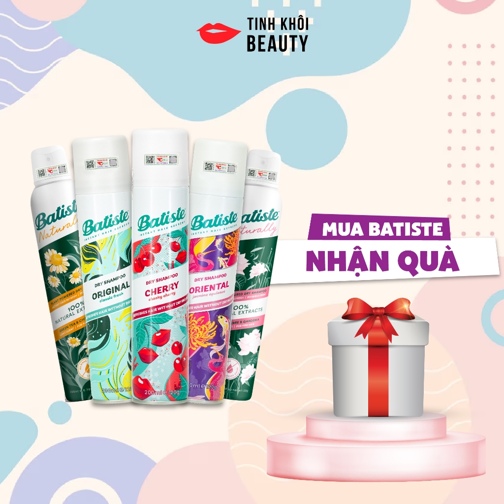 Batise dầu gội khô đủ mùi hương, xịt tạo kiểu tóc phù hợp cho cả nam và nữ, giảm ngứa, bết dính – Tinh Khôi Bea