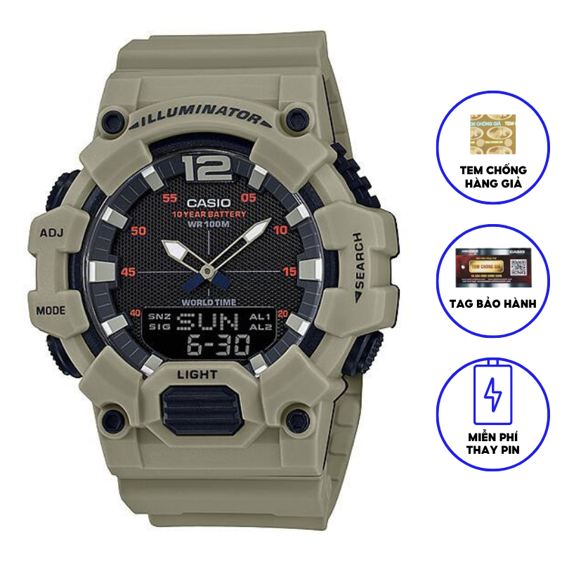 Đồng Hồ Nam Casio Dây Nhựa Trẻ Trung HDC-700-3A3VDF Chính Hãng