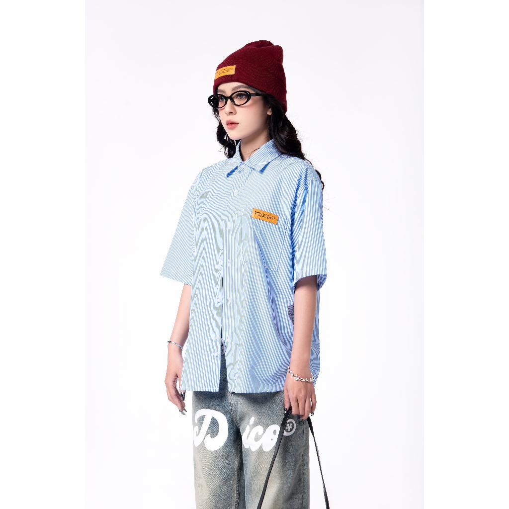 Áo Sơ Mi DirtyCoins Striped Relaxed Shirt - Blue